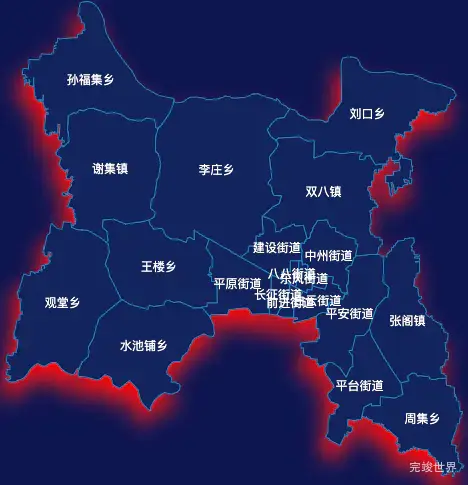 echarts商丘市梁园区geoJson地图阴影